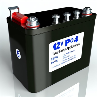 Heavy Duty Applications 12V LiFePO4 Battery Pack -20°C To 60°C Expected Cycle Life Round 6