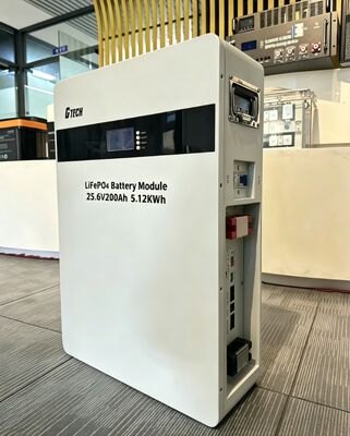 G TECH 25.6V 200Ah 5KWh Muurbatterij LiFePO4 voor huishoudelijke energieopslag met lange levensduur